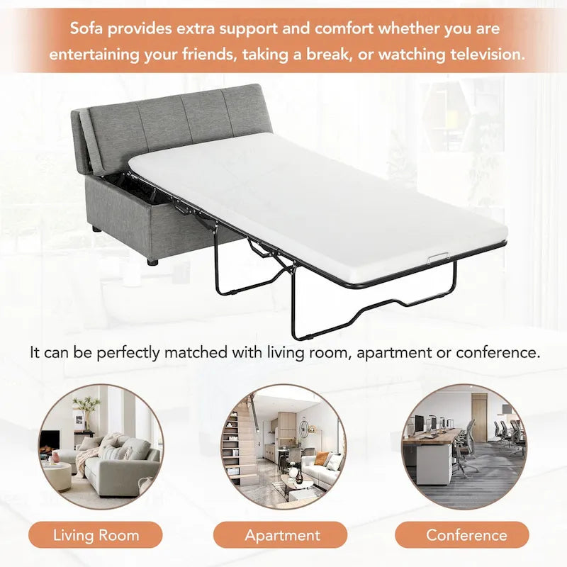 Lit-lit ottoman pliant polyvalent pour un hébergement confortable