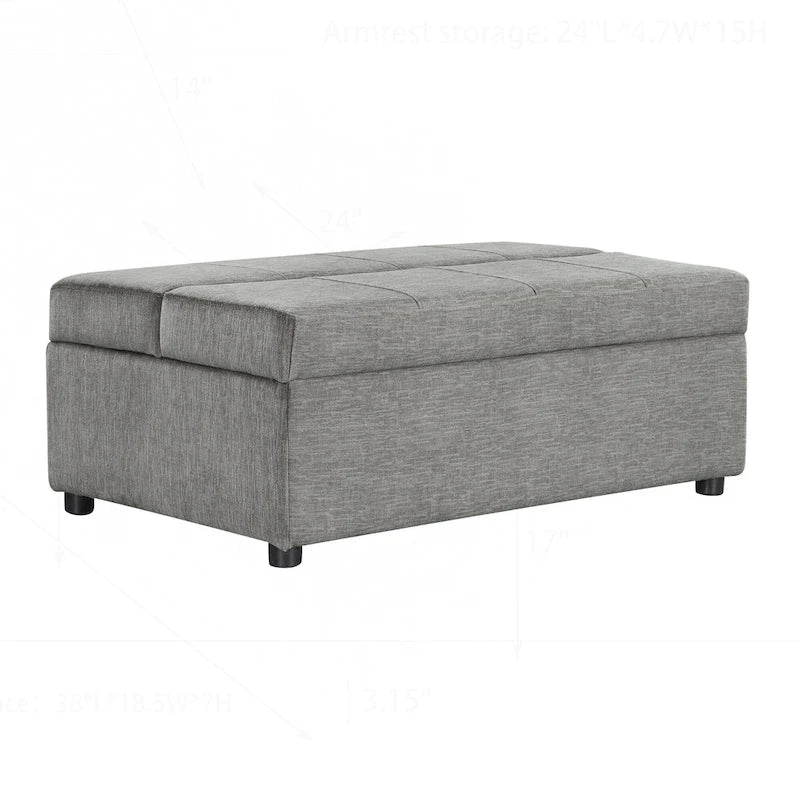 Lit-lit ottoman pliant polyvalent pour un hébergement confortable