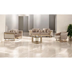 Canapé deux places Renillo en velours capitonné