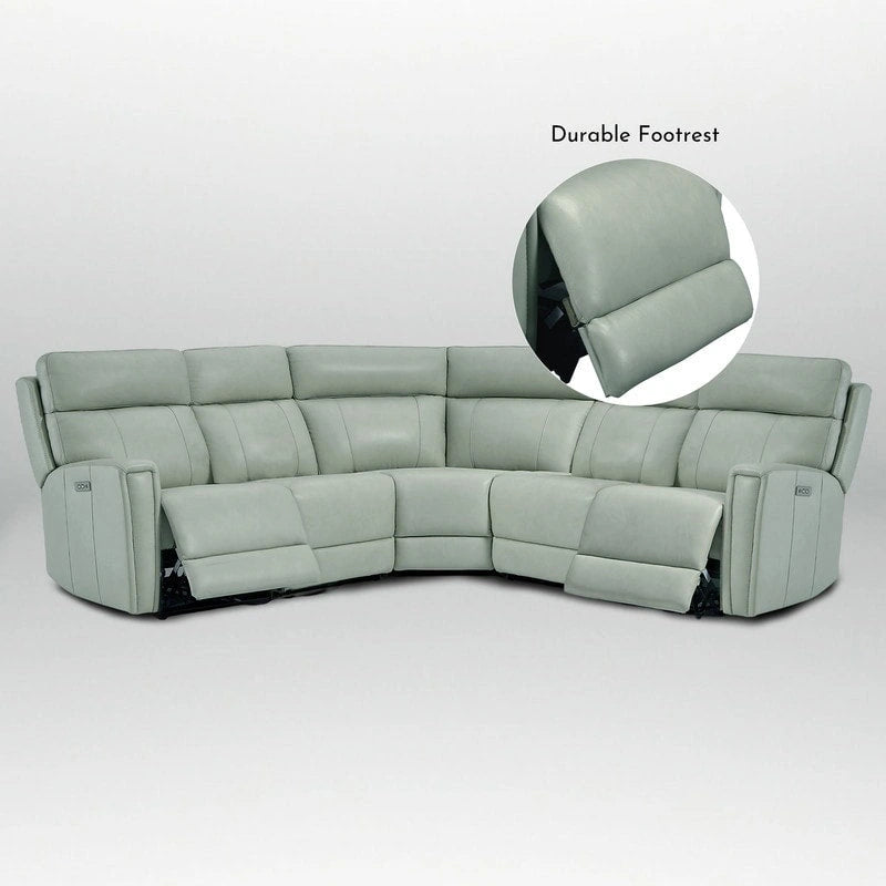 Canapé d'angle inclinable électrique 104 W en cuir véritable 3 couleurs avec fonction zéro gravité, ports USB et USB-C, 2 fauteuils fixes sans accoudoirs