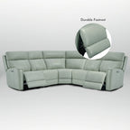 Canapé d'angle inclinable électrique 104 W en cuir véritable 3 couleurs avec fonction zéro gravité, ports USB et USB-C, 2 fauteuils fixes sans accoudoirs