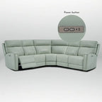 Canapé d'angle inclinable électrique 104 W en cuir véritable 3 couleurs avec fonction zéro gravité, ports USB et USB-C, 2 fauteuils fixes sans accoudoirs