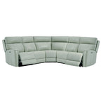 Canapé d'angle inclinable électrique 104 W en cuir véritable 3 couleurs avec fonction zéro gravité, ports USB et USB-C, 2 fauteuils fixes sans accoudoirs