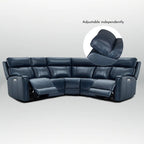 Canapé d'angle inclinable électrique 104 W en cuir véritable 3 couleurs avec fonction zéro gravité, ports USB et USB-C, 2 fauteuils fixes sans accoudoirs