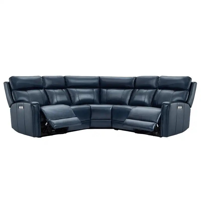 Canapé d'angle inclinable électrique 104 W en cuir véritable 3 couleurs avec fonction zéro gravité, ports USB et USB-C, 2 fauteuils fixes sans accoudoirs