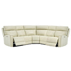 Canapé d'angle inclinable électrique 104 W en cuir véritable 3 couleurs avec fonction zéro gravité, ports USB et USB-C, 2 fauteuils fixes sans accoudoirs