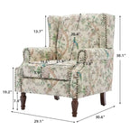 Fauteuil d'appoint rembourré à motifs pour salon