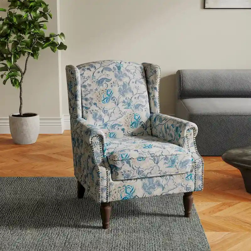 Fauteuil d'appoint rembourré à motifs pour salon