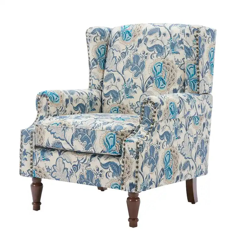 Fauteuil d'appoint rembourré à motifs pour salon