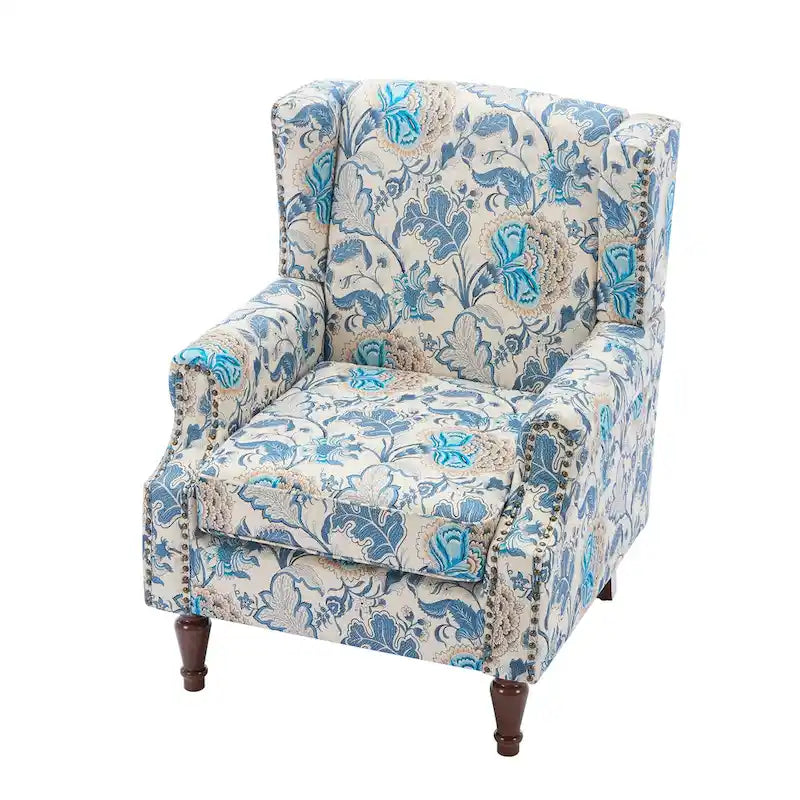Fauteuil d'appoint rembourré à motifs pour salon