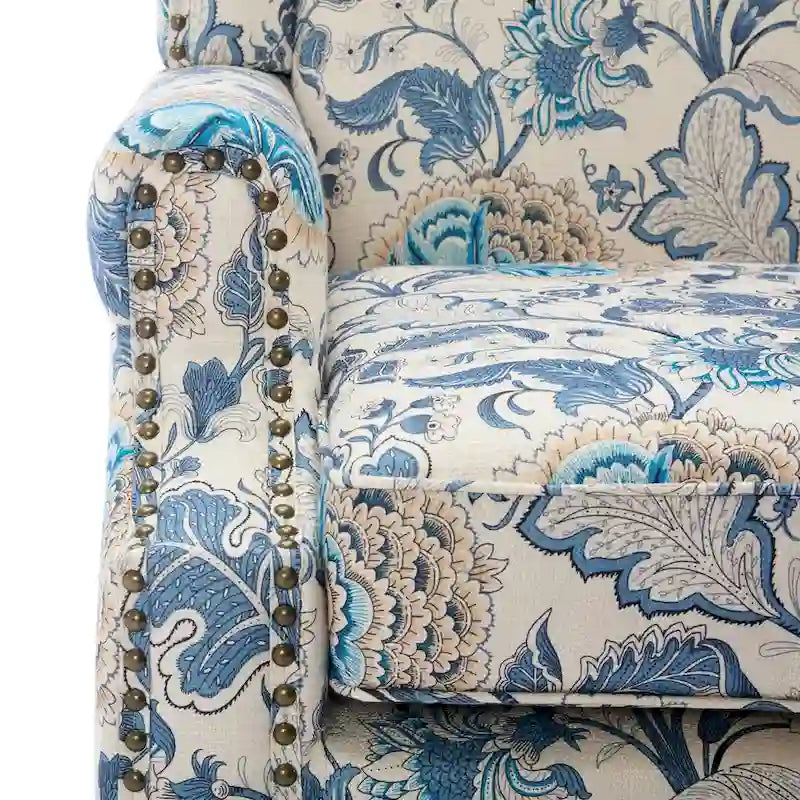 Fauteuil d'appoint rembourré à motifs pour salon