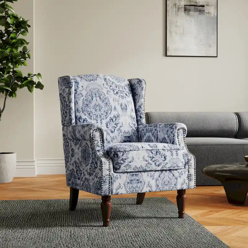 Fauteuil d'appoint rembourré à motifs pour salon