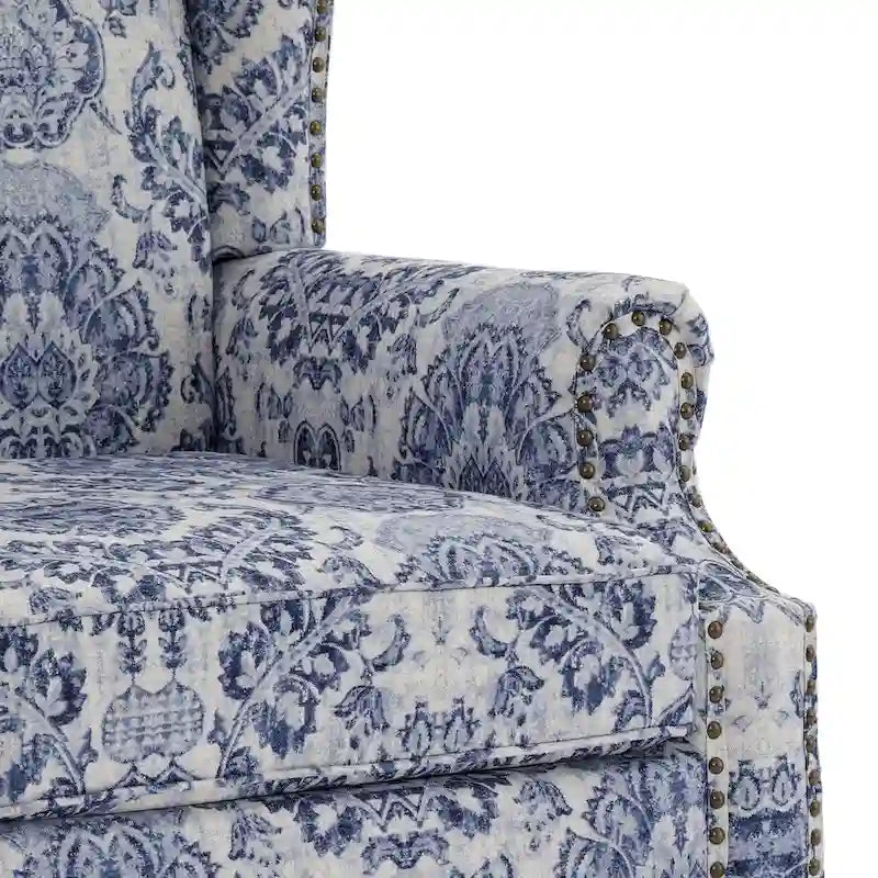 Fauteuil d'appoint rembourré à motifs pour salon