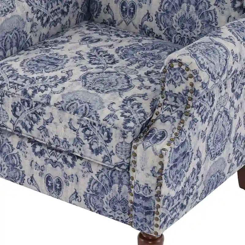 Fauteuil d'appoint rembourré à motifs pour salon