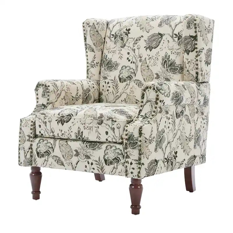 Fauteuil d'appoint rembourré à motifs pour salon