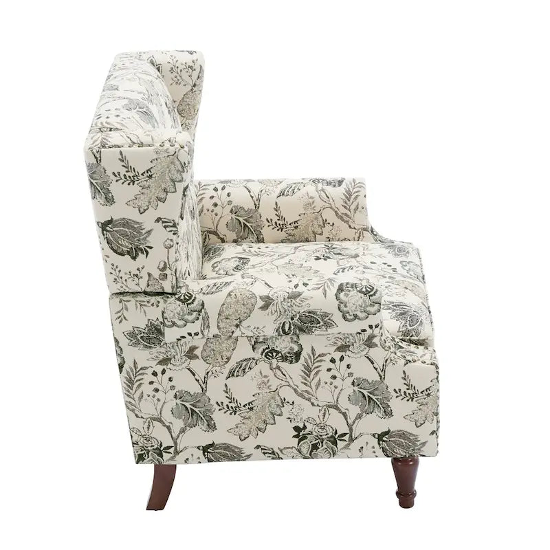 Fauteuil d'appoint rembourré à motifs pour salon