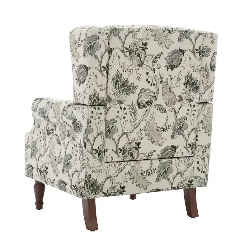 Fauteuil d'appoint rembourré à motifs pour salon
