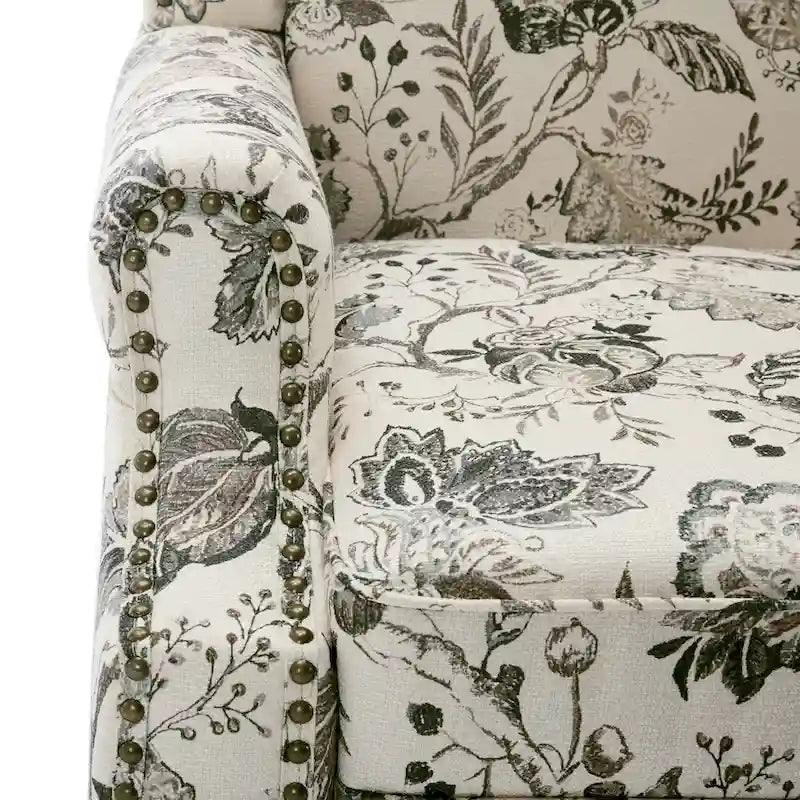 Fauteuil d'appoint rembourré à motifs pour salon