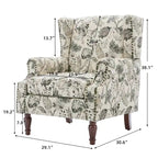 Fauteuil d'appoint rembourré à motifs pour salon