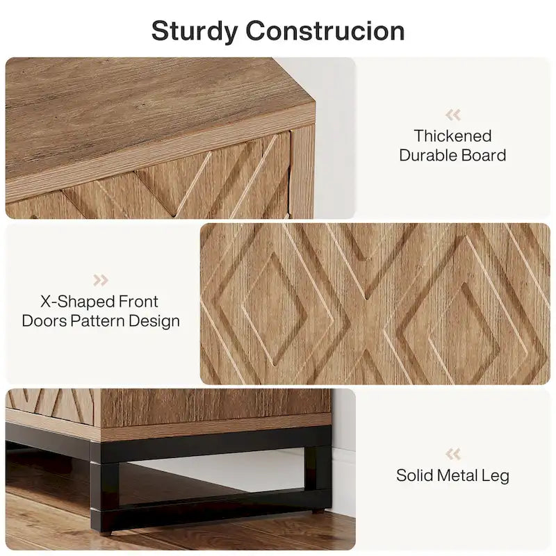 Buffet de style campagnard de 57,5 ​​pouces avec portes pour la cuisine