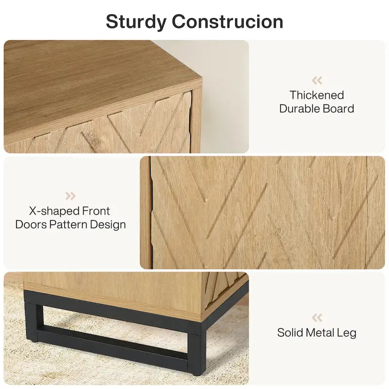 Buffet de style campagnard de 57,5 ​​pouces avec portes pour la cuisine