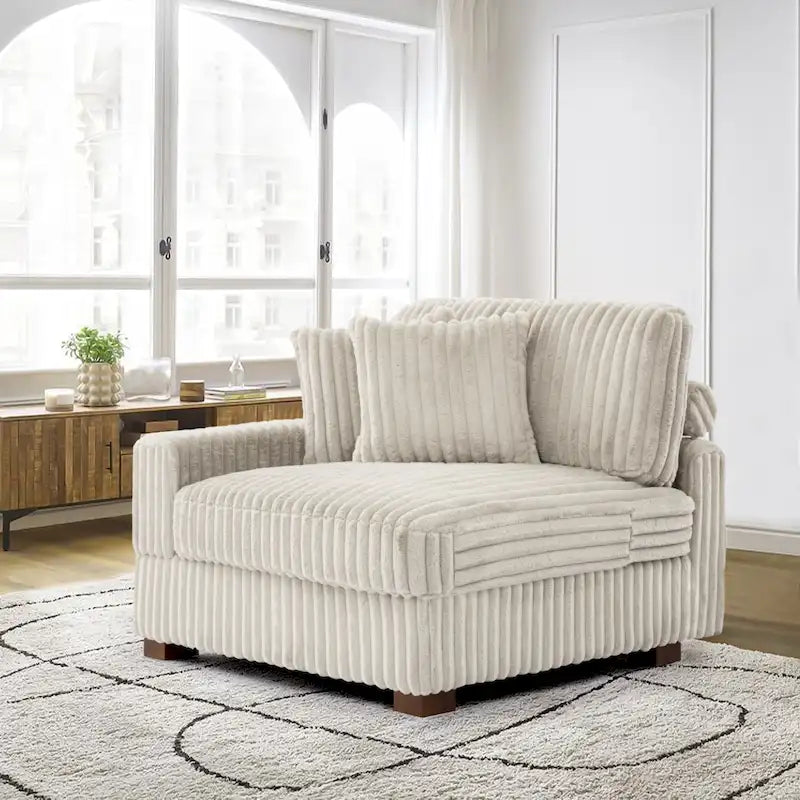 Canapé d'angle modulable en velours chenille avec méridienne