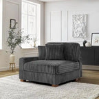 Canapé d'angle modulable en velours chenille avec méridienne