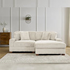 Canapé d'angle modulable en velours chenille avec méridienne