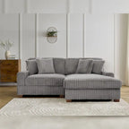 Canapé d'angle modulable en velours chenille avec méridienne