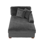 Canapé d'angle modulable en velours chenille avec méridienne