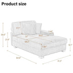 Canapé d'angle modulable en velours chenille avec méridienne