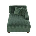 Canapé d'angle modulable en velours chenille avec méridienne