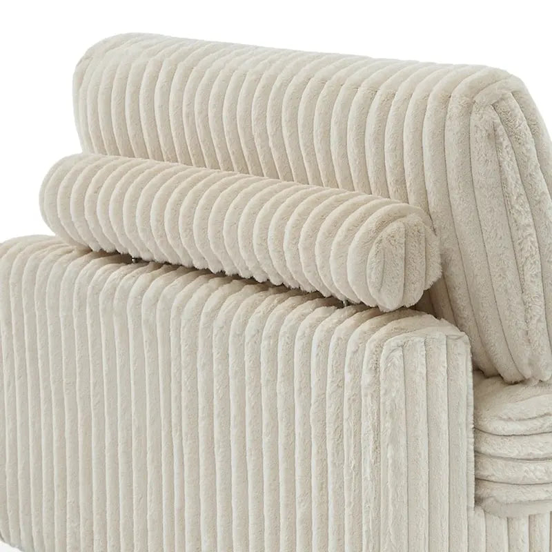 Canapé d'angle modulable en velours chenille avec méridienne