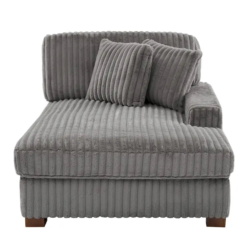 Canapé d'angle modulable en velours chenille avec méridienne