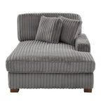 Canapé d'angle modulable en velours chenille avec méridienne