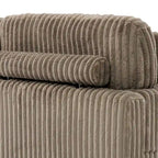 Canapé d'angle modulable en velours chenille avec méridienne