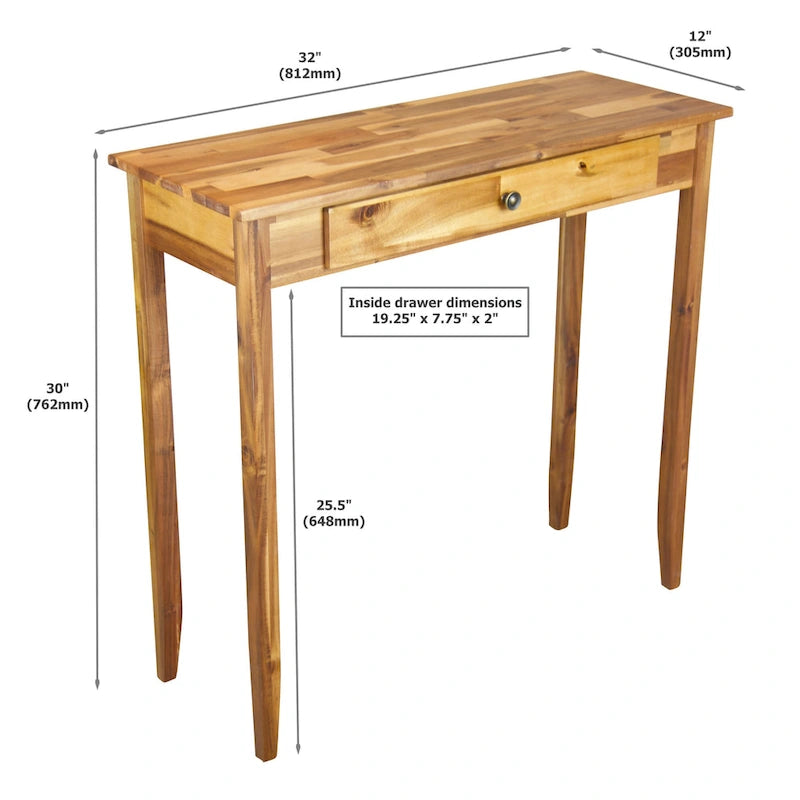Table console à 1 tiroir en acacia massif Holly Hill de Porch &amp; Den
