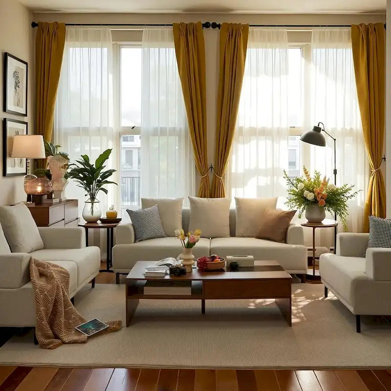 Canapé moderne à assise profonde avec coussins, pieds hauts, canapé confortable pour salon, canapé d'appartement