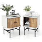 Gymax Set of 2 Nightstand Compact Modern End Side Table w/ Sliding