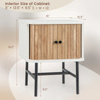 Ensemble de 2 tables de chevet Gymax compactes et modernes avec tiroir coulissant