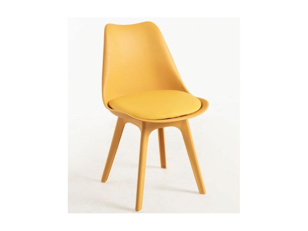 Fauteuil en cuir jaune