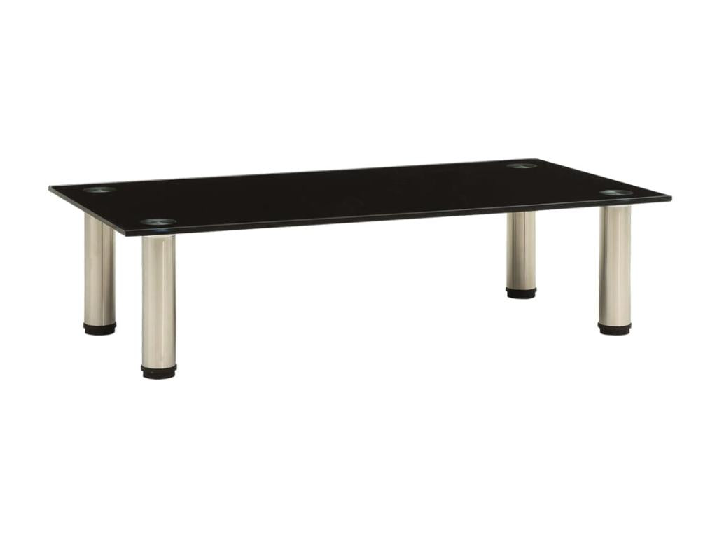 Meuble TV en verre noir, 60 x 35 x 17 cm