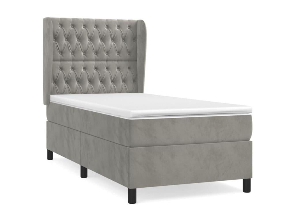 Matelas en velours gris, 100 x 200 cm - dlz1766568110174