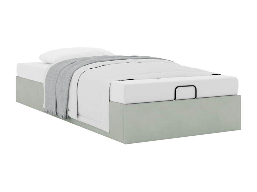 Matelas en velours gris, 90 x 200 cm - dlz1766568450856
