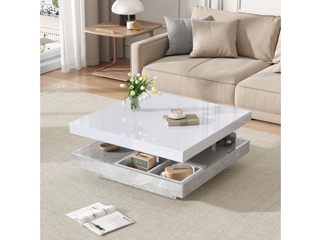 Table basse blanche, 70 x 70 x 36 cm