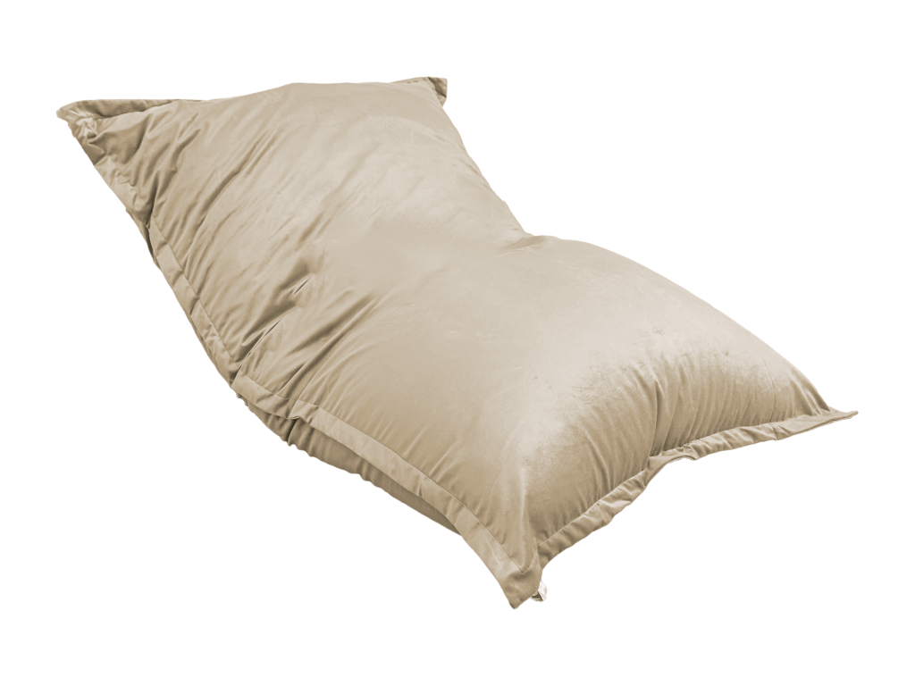 Pouf en velours beige, 190 x 155 cm
