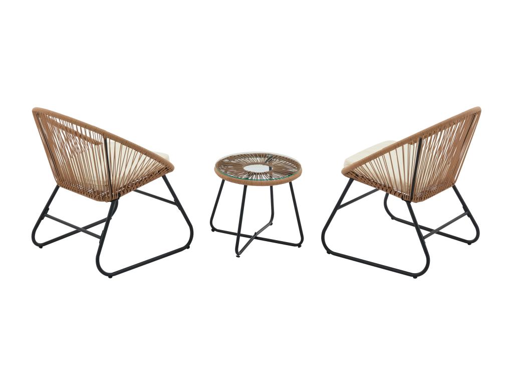 Fauteuil d'appoint en résine tressée naturelle