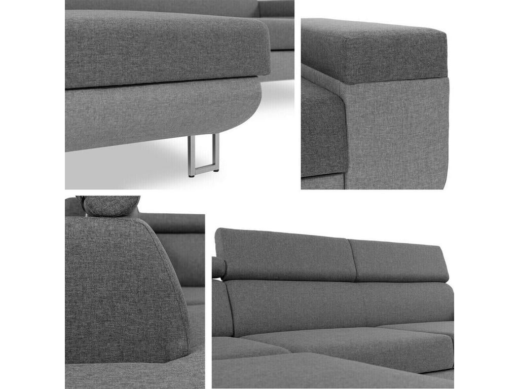 Canapé gris, 253 x 188 x 71 cm