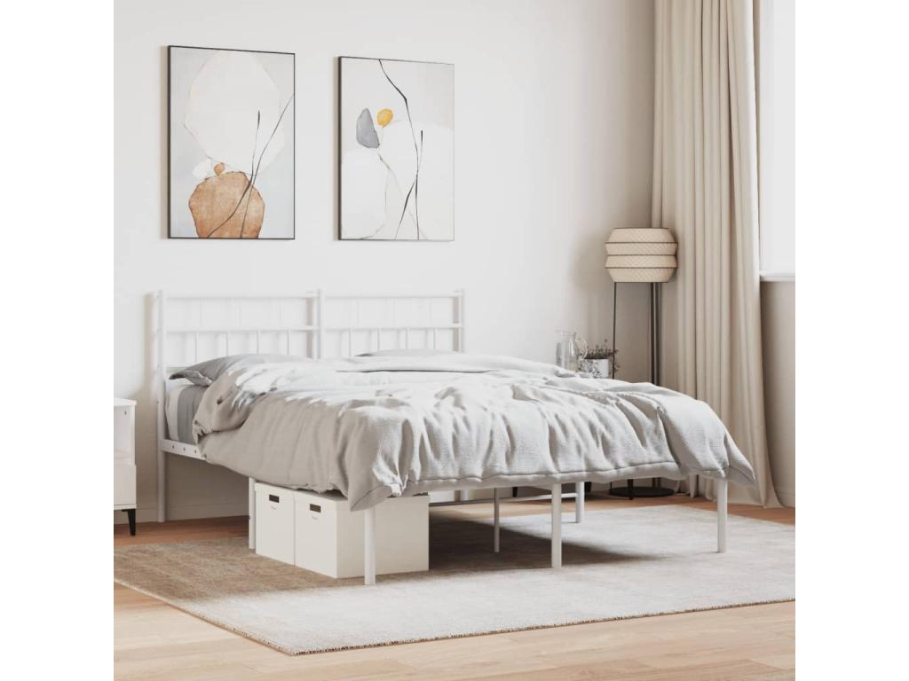 Matelas en métal blanc, 160 x 200 cm