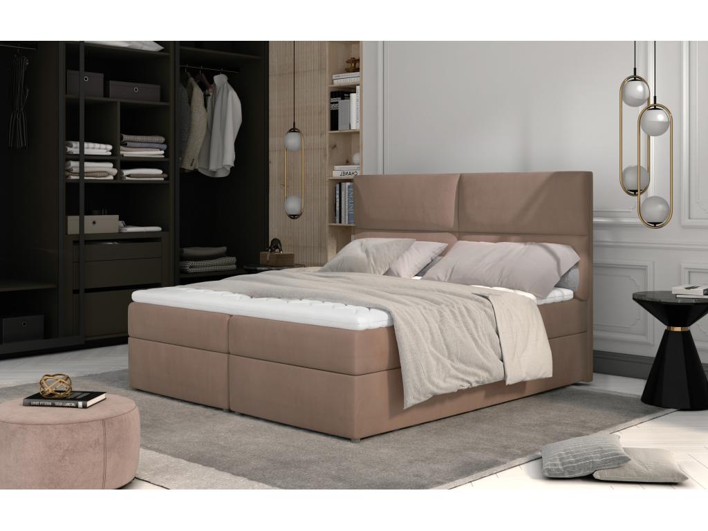 Lit en tissu marron, 180 x 200 cm